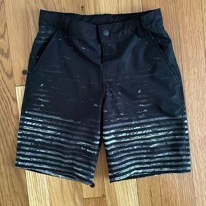 Art Class Boys Black Grey Stripe Board Shorts Hybrid Adjustable Waist Medium 8